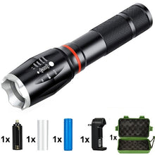 Load image into Gallery viewer, LED 8000 Lumens T6 Handheld Tactical Flashlight  COB Lantern Magnetic 6 Modes Water Resistant for Telescopic focusing work light
