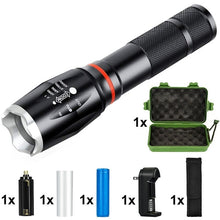 Load image into Gallery viewer, LED 8000 Lumens T6 Handheld Tactical Flashlight  COB Lantern Magnetic 6 Modes Water Resistant for Telescopic focusing work light
