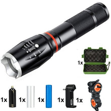 Load image into Gallery viewer, LED 8000 Lumens T6 Handheld Tactical Flashlight  COB Lantern Magnetic 6 Modes Water Resistant for Telescopic focusing work light
