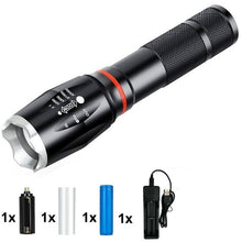 Load image into Gallery viewer, LED 8000 Lumens T6 Handheld Tactical Flashlight  COB Lantern Magnetic 6 Modes Water Resistant for Telescopic focusing work light
