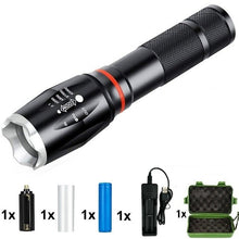 Load image into Gallery viewer, LED 8000 Lumens T6 Handheld Tactical Flashlight  COB Lantern Magnetic 6 Modes Water Resistant for Telescopic focusing work light
