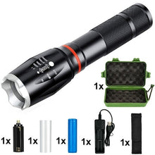 Load image into Gallery viewer, LED 8000 Lumens T6 Handheld Tactical Flashlight  COB Lantern Magnetic 6 Modes Water Resistant for Telescopic focusing work light
