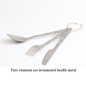 Titanium Tourist Tableware All Polish Camping Cookware cookout Kitchen Utensils Spoon Fork Dishes Tourism Picnic Set