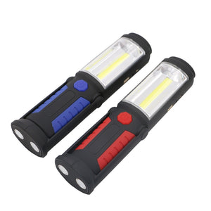 USB Rechargeable COB LED Flashlight COB light strip +1LED Torch Work Hand Lamp lantern Magnetic Waterproof Emergency LED Light