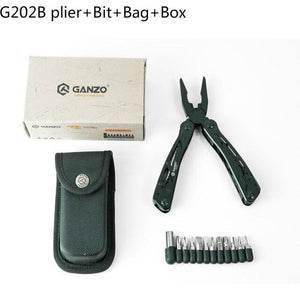 Ganzo G202B MultiTools set Folding Pliers Fishing Camping Survival EDC Bits Gear crimper Pocket Knife Plier wire cutter stripper