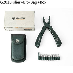 Ganzo G202B MultiTools set Folding Pliers Fishing Camping Survival EDC Bits Gear crimper Pocket Knife Plier wire cutter stripper