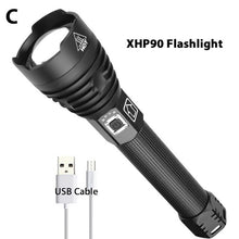 Load image into Gallery viewer, 2020 Latest 300000lm Powerful XHP90.2 LED Flashlight Zoom Torch XHP70 USB Rechargeable Waterproof Lamp use 18650 26650 Camping
