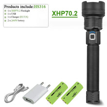 Load image into Gallery viewer, 300000 lm xhp90.2 most powerful led flashlight torch usb xhp50 rechargeable tactical flashlights 18650 or 26650 hand lamp xhp70
