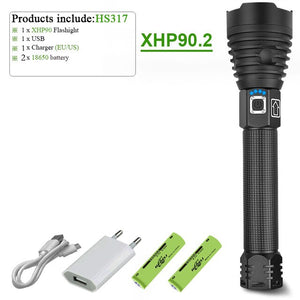 300000 lm xhp90.2 most powerful led flashlight torch usb xhp50 rechargeable tactical flashlights 18650 or 26650 hand lamp xhp70