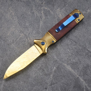 8.2'' Tactical folding knife wood handle steel blade camping survival pocket practical portable knives outdoor hunting tools EDC