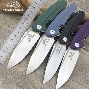 FREETIGER FT903 Folding Knife Top Quality D2 Blade G10 Handle Ball Bearing Outdoor Hunting Camping Tactical Pocket EDC Tool