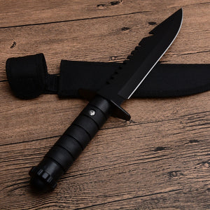 ToughKeng Tactical Survial Self-Defense Straight Knife ABS Handle Fixed Blade Knife for Climbing, Riding, Camping