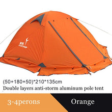 Load image into Gallery viewer, Flytop camping tent outdoor 2 people or 3perons double layer aluminum pole anti snow outdoor family tent with snow skirt
