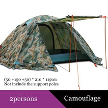 Load image into Gallery viewer, Flytop camping tent outdoor 2 people or 3perons double layer aluminum pole anti snow outdoor family tent with snow skirt
