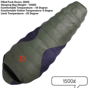 Jungle King Winter explosion ultra-light adult outdoor 800g down sleeping bag thickening can be stitching camping -25 degrees