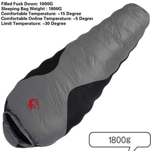 Jungle King Winter explosion ultra-light adult outdoor 800g down sleeping bag thickening can be stitching camping -25 degrees