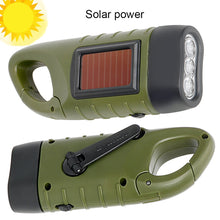 Load image into Gallery viewer, Portable LED Flashlight Hand Crank Dynamo Torch Lantern Professional Solar Power Tent Light for Outdoor Camping Mountaineering
