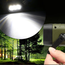 Load image into Gallery viewer, Portable LED Flashlight Hand Crank Dynamo Torch Lantern Professional Solar Power Tent Light for Outdoor Camping Mountaineering
