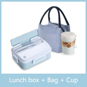 Microwave oven Lunch Box With Tableware Cup Leakproof Portable Food Container Office School Hiking Camping Kids Health Bento Box