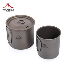 Load image into Gallery viewer, Widesea Camping Mug Titanium Cup Tourist Tableware Picnic Utensils Outdoor Kitchen Equipment Travel Cooking set Cookware Hiking
