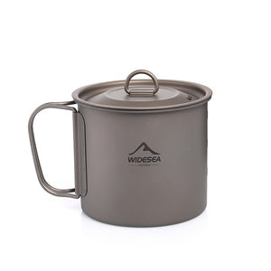 Widesea Camping Mug Titanium Cup Tourist Tableware Picnic Utensils Outdoor Kitchen Equipment Travel Cooking set Cookware Hiking