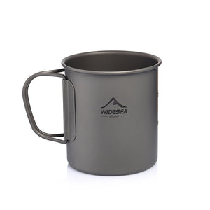 Widesea Camping Mug Titanium Cup Tourist Tableware Picnic Utensils Outdoor Kitchen Equipment Travel Cooking set Cookware Hiking