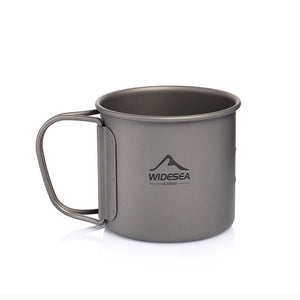 Widesea Camping Mug Titanium Cup Tourist Tableware Picnic Utensils Outdoor Kitchen Equipment Travel Cooking set Cookware Hiking