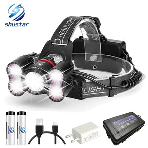 Super bright LED Headlamp 1 x T6+40 x 2835LED Headlight 4 lighting modes With intelligent light sensing For camping, fishing