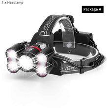 Load image into Gallery viewer, Super bright LED Headlamp 1 x T6+40 x 2835LED Headlight 4 lighting modes With intelligent light sensing For camping, fishing
