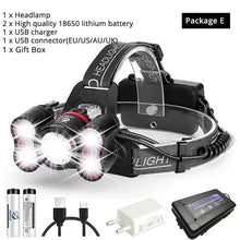 Load image into Gallery viewer, Super bright LED Headlamp 1 x T6+40 x 2835LED Headlight 4 lighting modes With intelligent light sensing For camping, fishing
