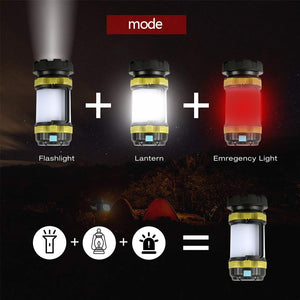 Camp Lamp LED Camping Light USB Rechargeable Flashlight Dimmable Spotlight Work Light Waterproof Searchlight Emergency Torch