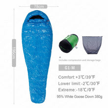 Load image into Gallery viewer, AEGISMAX G Outdoor Camping -22℉~-10℉ Sleeping Bag Winter 95% Goose Down FP800 Warm 15D Nylon Waterproof Sleeping Bag Comfort
