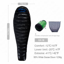 Load image into Gallery viewer, AEGISMAX G Outdoor Camping -22℉~-10℉ Sleeping Bag Winter 95% Goose Down FP800 Warm 15D Nylon Waterproof Sleeping Bag Comfort
