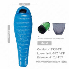 Load image into Gallery viewer, AEGISMAX G Outdoor Camping -22℉~-10℉ Sleeping Bag Winter 95% Goose Down FP800 Warm 15D Nylon Waterproof Sleeping Bag Comfort
