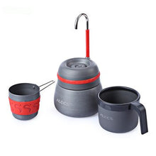 Load image into Gallery viewer, 350ml outdoor camping tableware picnic coffee pot with cups can be used to burn the stove aluminum alloy coffee machine cocoa
