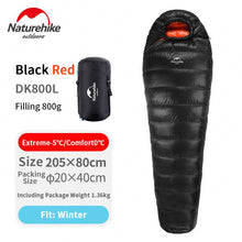 Load image into Gallery viewer, Naturehike Winter Camping Sleeping Bag Ultralight Mummy Duck Down Sleeping Bag Outdoor Hiking Keep Warm Waterproof Sleeping Bag
