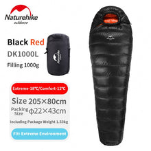 Load image into Gallery viewer, Naturehike Winter Camping Sleeping Bag Ultralight Mummy Duck Down Sleeping Bag Outdoor Hiking Keep Warm Waterproof Sleeping Bag
