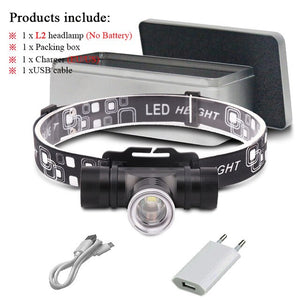 xm l2 led head lamp rechargeable headlamps light head led flashlight zoomble waterproof usb headlight head torch use 18650