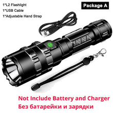 Load image into Gallery viewer, 100000lms Ultra Bright Tactical LED Flashlight 18650 USB Rechargeable Scout light Torch led Hunting light 5Mode Outdoor Lantern
