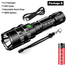 Load image into Gallery viewer, 100000lms Ultra Bright Tactical LED Flashlight 18650 USB Rechargeable Scout light Torch led Hunting light 5Mode Outdoor Lantern
