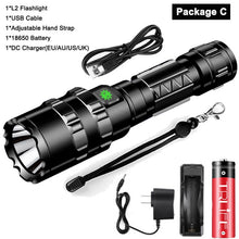 Load image into Gallery viewer, 100000lms Ultra Bright Tactical LED Flashlight 18650 USB Rechargeable Scout light Torch led Hunting light 5Mode Outdoor Lantern
