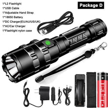 Load image into Gallery viewer, 100000lms Ultra Bright Tactical LED Flashlight 18650 USB Rechargeable Scout light Torch led Hunting light 5Mode Outdoor Lantern
