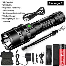 Load image into Gallery viewer, 100000lms Ultra Bright Tactical LED Flashlight 18650 USB Rechargeable Scout light Torch led Hunting light 5Mode Outdoor Lantern
