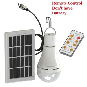 LED Solar Remote Control Light Solar Bulb Lamp Indoor Waterproof  Panel Emergency Bulb For Outdoor Garden Camping Tent Fishing