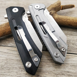 Original FREETIGER FT601 Mechanical Warrior Folding Pocket Knife D2 Blade CNC Steel Ball Bearing Hunting Camping Small EDC Knife