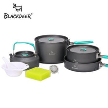 Load image into Gallery viewer, BLACKDEER Outdoor Camping Tableware Set Backpacking Picnic 2 Pot 1 Frypan 1 Kettle Alumina Durable Cookware  Folding Cooking Set
