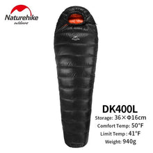 Load image into Gallery viewer, Naturehike Outdoor Camping Winter Sleeping Bag Down Sleeping Bag Mummy Single Sleeping Bag With Hooded Fr Cold Weather
