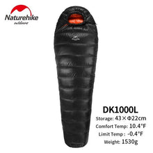 Load image into Gallery viewer, Naturehike Outdoor Camping Winter Sleeping Bag Down Sleeping Bag Mummy Single Sleeping Bag With Hooded Fr Cold Weather
