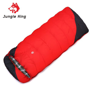 Jungle King  new camping winter outdoor hiking  camping sleeping bag cold envelope widening and thickening --18 wholesale 2.4kg