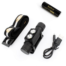 Load image into Gallery viewer, 1100LM LED Headlight Mini White Light Head Torch USB Charger 18650 Battery Headlamp Camping Hunting Flashlight
